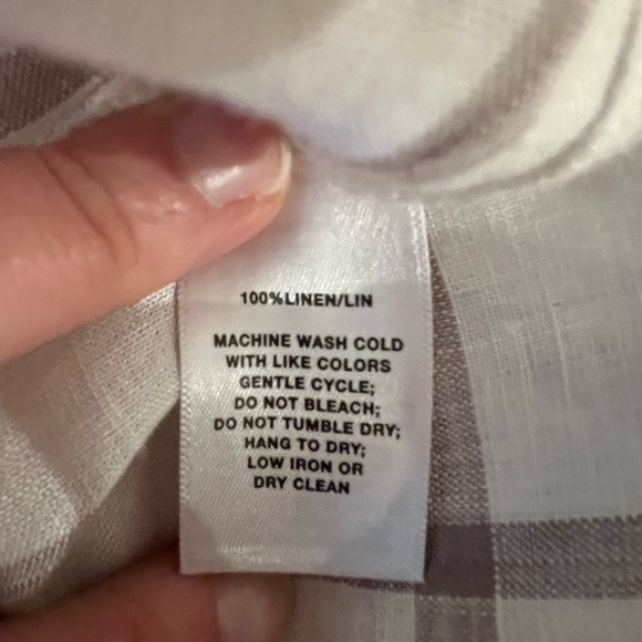 Lafayette 148 New York 100% Linen Blouse Size XL White & Gray - Picture 6 of 6